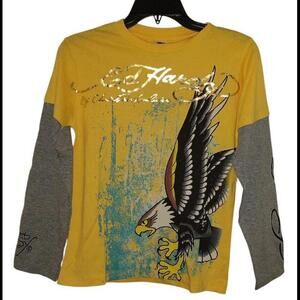 Ed Hardy Kids Shirt Long Sleeve Size Medium Y2K New w/ Tags RARE